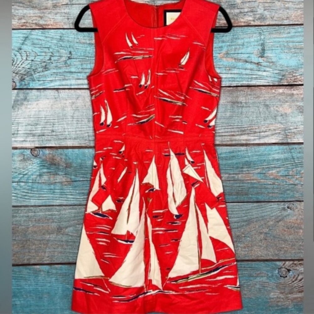 Anthropologie Maeve Dress Sailboat Spring Sheath 2 Sleeveless Boat Nautical